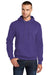 Port & Company PC78H/PC78HT Mens Core Pill Resistant Fleece Hooded Sweatshirt Hoodie Purple Model Front