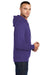 Port & Company PC78H/PC78HT Mens Core Pill Resistant Fleece Hooded Sweatshirt Hoodie Purple Model Side