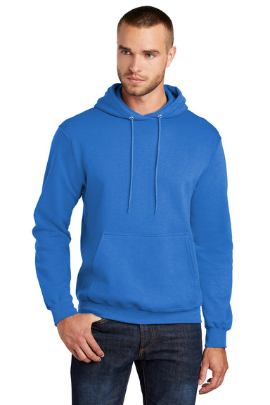 Port & Company PC78H/PC78HT Mens Core Pill Resistant Fleece Hooded Sweatshirt Hoodie Royal Blue Model Front