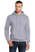 Port & Company PC78H/PC78HT Mens Core Pill Resistant Fleece Hooded Sweatshirt Hoodie Silver Grey Model Front