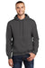 Port & Company PC90H/PC90HT Mens Essential Pill Resistant Fleece Hooded Sweatshirt Hoodie Charcoal Grey Model Front