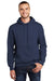 Port & Company PC90H/PC90HT Mens Essential Pill Resistant Fleece Hooded Sweatshirt Hoodie Navy Blue Model Front