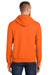 Port & Company PC90H/PC90HT Mens Essential Pill Resistant Fleece Hooded Sweatshirt Hoodie Safety Orange Model Back