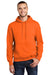 Port & Company PC90H/PC90HT Mens Essential Pill Resistant Fleece Hooded Sweatshirt Hoodie Safety Orange Model Front