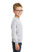 Port & Company PC90Y Youth Core Pill Resistant Fleece Crewneck Sweatshirt Ash Grey Model Side