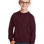 Port & Company Youth Core Pill Resistant Fleece Crewneck Sweatshirt - Maroon