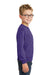 Port & Company PC90Y Youth Core Pill Resistant Fleece Crewneck Sweatshirt Purple Model Side