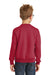 Port & Company PC90Y Youth Core Pill Resistant Fleece Crewneck Sweatshirt Red Model Back