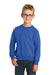 Port & Company PC90Y Youth Core Pill Resistant Fleece Crewneck Sweatshirt Royal Blue Model Front