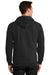 Port & Company PC90ZH/PC90ZHT Mens Essential Pill Resistant Fleece Full Zip Hooded Sweatshirt Hoodie Jet Black Model Back