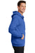 Port & Company PC90ZH/PC90ZHT Mens Essential Pill Resistant Fleece Full Zip Hooded Sweatshirt Hoodie Royal Blue Model Side