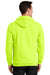 Port & Company PC90ZH/PC90ZHT Mens Essential Pill Resistant Fleece Full Zip Hooded Sweatshirt Hoodie Safety Green Model Back