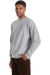 Hanes RS160 Mens Perfect Sweats Crewneck Sweatshirt Light Steel Grey Model 3Q