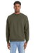 Hanes RS160 Mens Perfect Sweats Crewneck Sweatshirt Fatigue Green Model Front