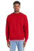 Hanes RS160 Mens Perfect Sweats Crewneck Sweatshirt Athletic Red Model Front