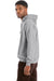 Hanes RS170 Mens Perfect Sweats Hooded Sweatshirt Hoodie w/ Pouch Pocket Light Steel Grey Model Side