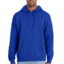 Hanes Mens Perfect Sweats Hooded Sweatshirt Hoodie w/ Pouch Pocket - Deep Royal Blue