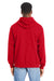 Hanes RS170 Mens Perfect Sweats Hooded Sweatshirt Hoodie w/ Pouch Pocket Athletic Red Model Back