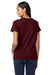 Hanes S04V Womens Nano-T Short Sleeve V-Neck T-Shirt Maroon Model Back