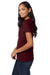 Hanes S04V Womens Nano-T Short Sleeve V-Neck T-Shirt Maroon Model Side