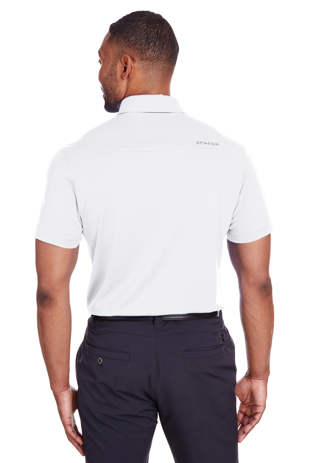 Spyder S16532 Mens Freestyle Short Sleeve Polo Shirt White Model Back