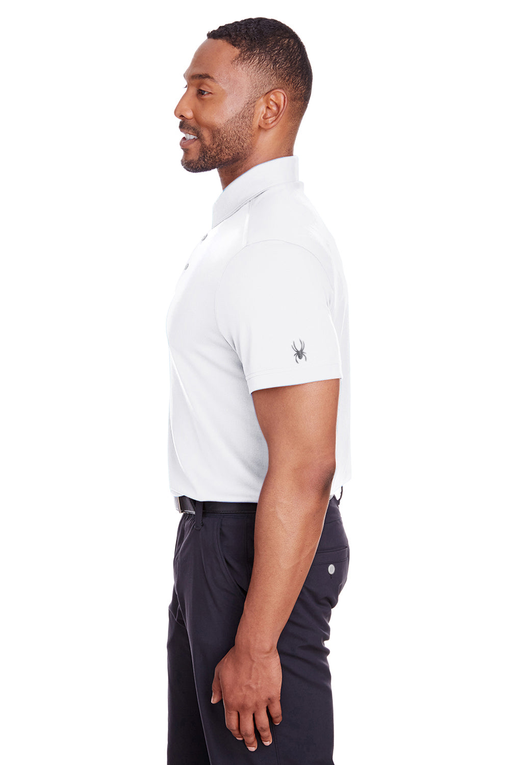 Spyder S16532 Mens Freestyle Short Sleeve Polo Shirt White Model Side