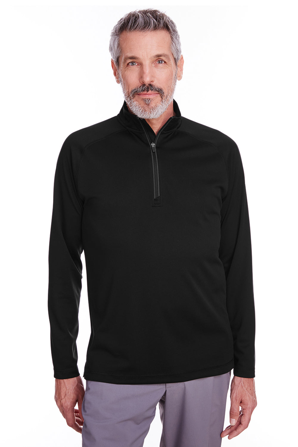 Spyder S16797 Mens Freestyle 1/4 Zip Sweatshirt Black Model Front