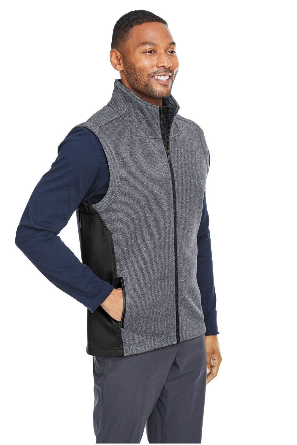 Spyder S17274 Mens Pursuit Full Zip Vest Heather Black/Black Model 3q