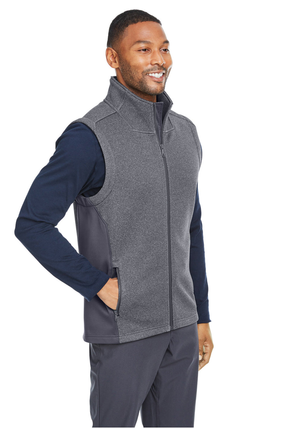 Spyder S17274 Mens Pursuit Full Zip Vest Heather Black/Polar Grey Model 3q