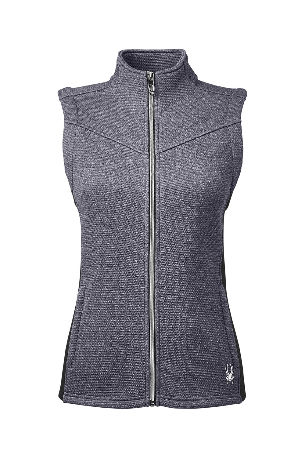 Spyder S17275 Womens Pursuit Full Zip Vest Heather Black/Black Flat Front