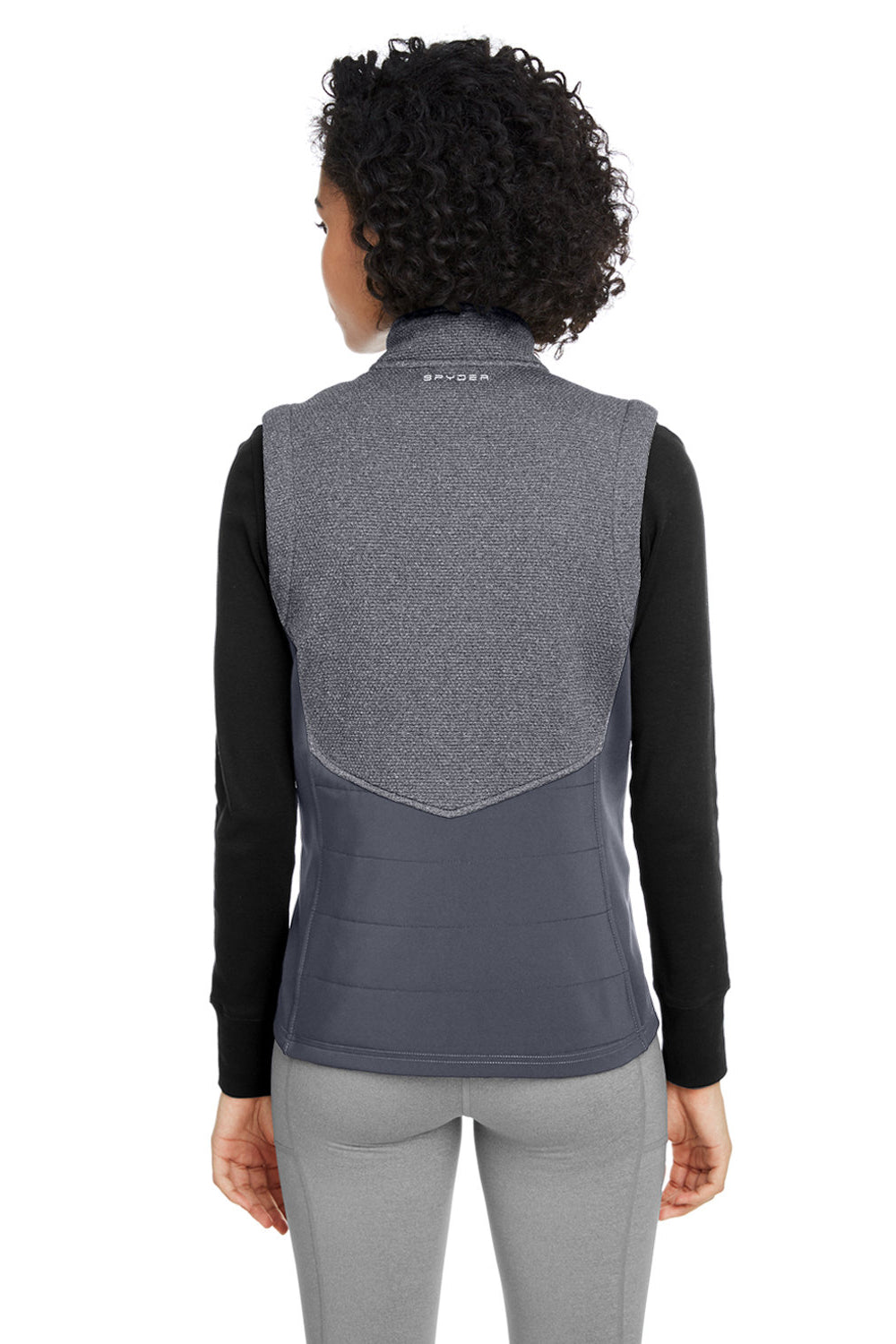 Spyder S17275 Womens Pursuit Full Zip Vest Heather Black/Polar Grey Model Back