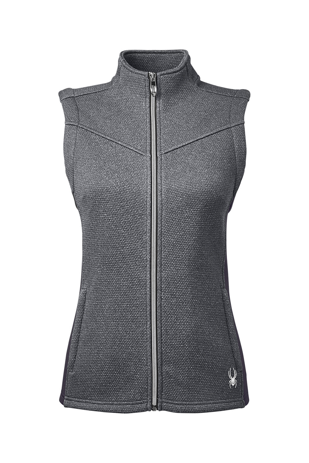 Spyder S17275 Womens Pursuit Full Zip Vest Heather Black/Polar Grey Flat Front