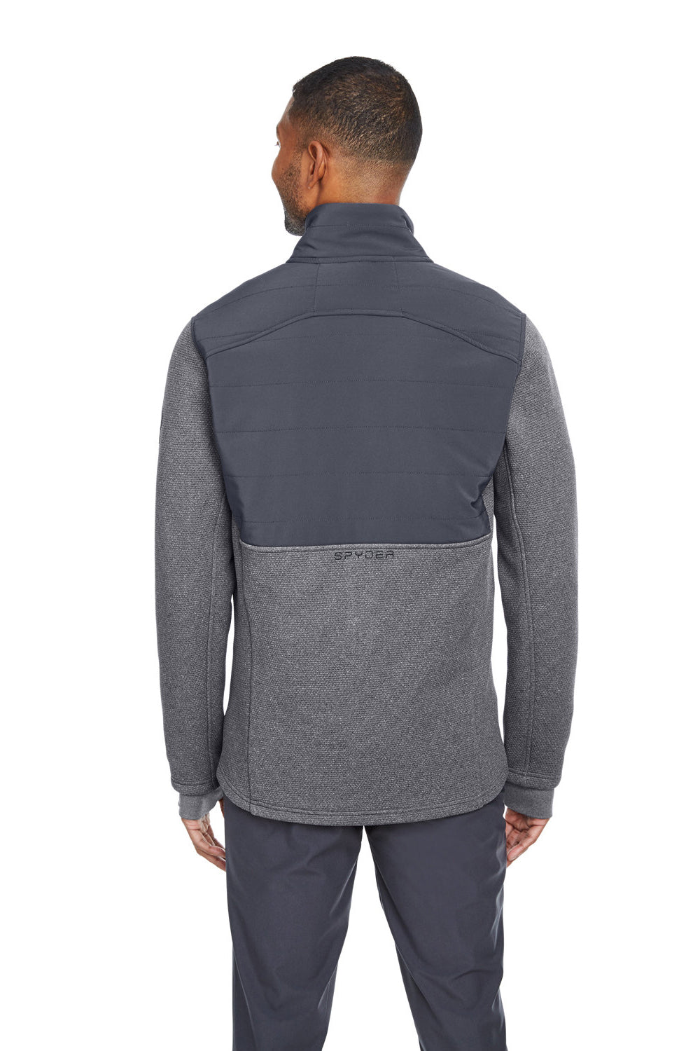 Spyder S17298 Mens Pursuit Full Zip Jacket Heather Black/Polar Grey Model Back