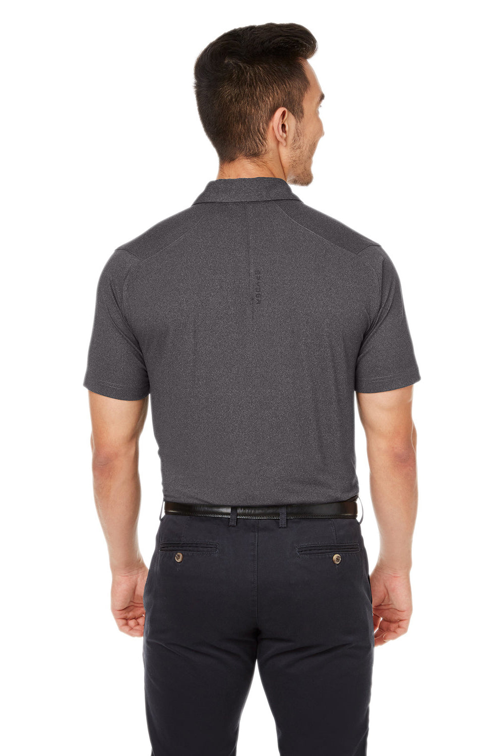 Spyder S17914 Mens Spyre Short UPF 40+ Sleeve Polo Shirt Black Frost Model Back