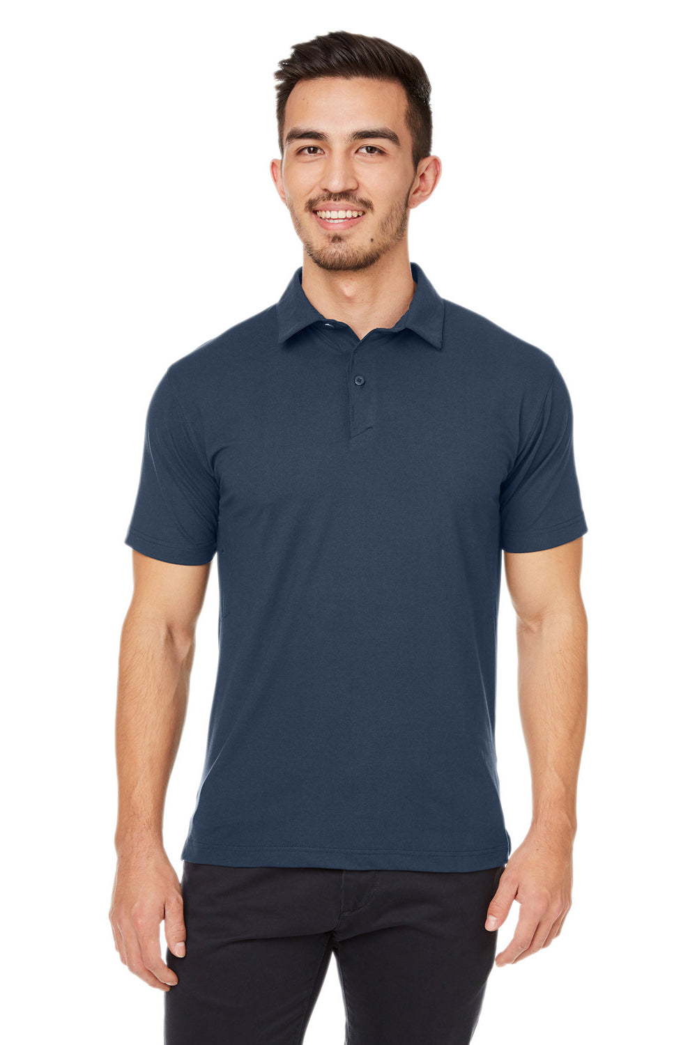 Spyder S17914 Mens Spyre Short UPF 40+ Sleeve Polo Shirt Frontier Blue Frost Model Front