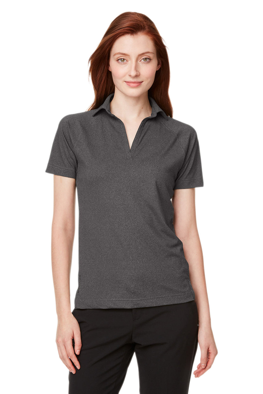 Spyder S17915 Womens Spyre UPF 40+ Short Sleeve Polo Shirt Black Frost Model Front