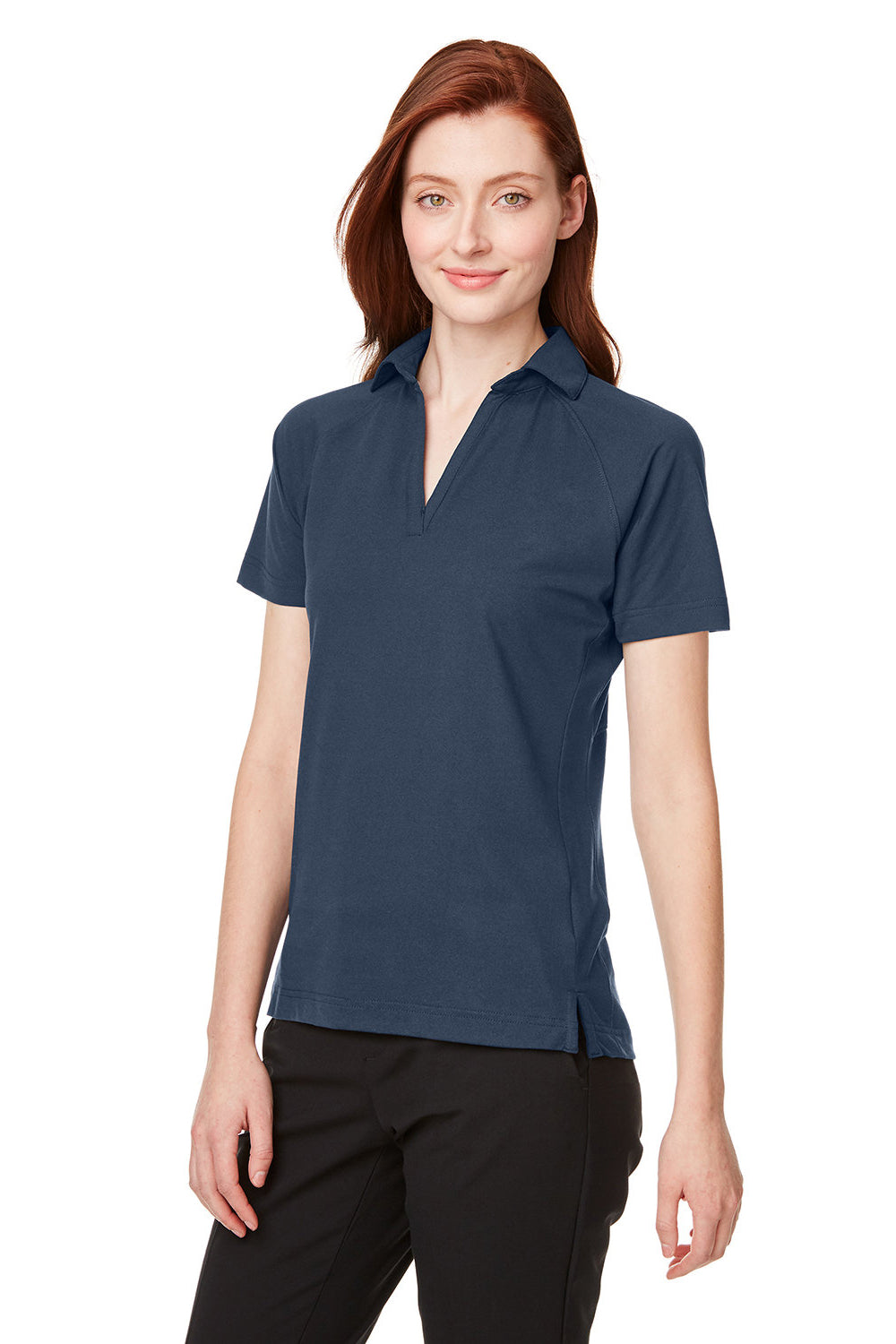 Spyder S17915 Womens Spyre UPF 40+ Short Sleeve Polo Shirt Frontier Blue Frost Model 3q