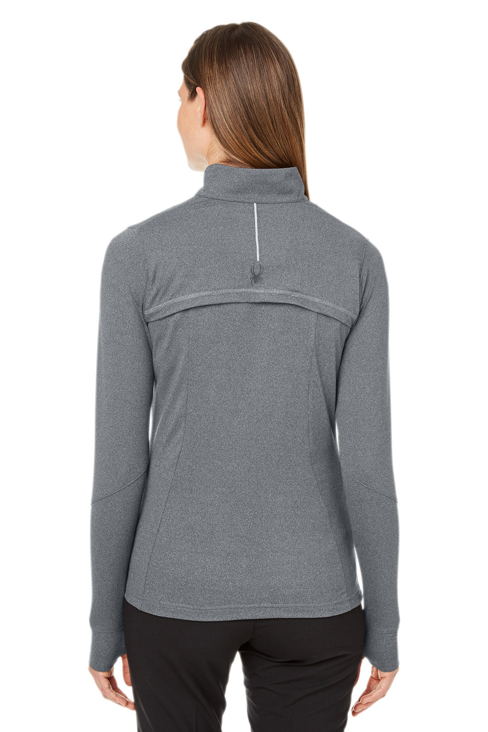 Spyder S17917 Womens Spyre UPF 40+ 1/4 Zip Sweatshirt Polar Grey Frost Model Back