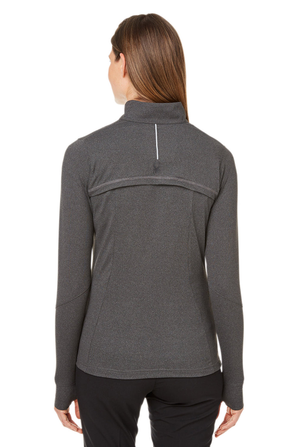 Spyder S17917 Womens Spyre UPF 40+ 1/4 Zip Sweatshirt Black Frost Model Back