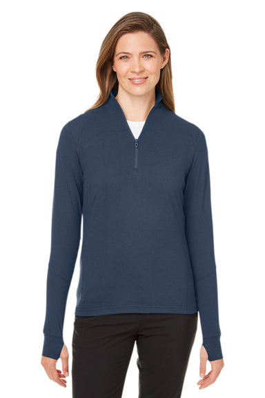 Spyder S17917 Womens Spyre UPF 40+ 1/4 Zip Sweatshirt Frontier Blue Frost Model Front