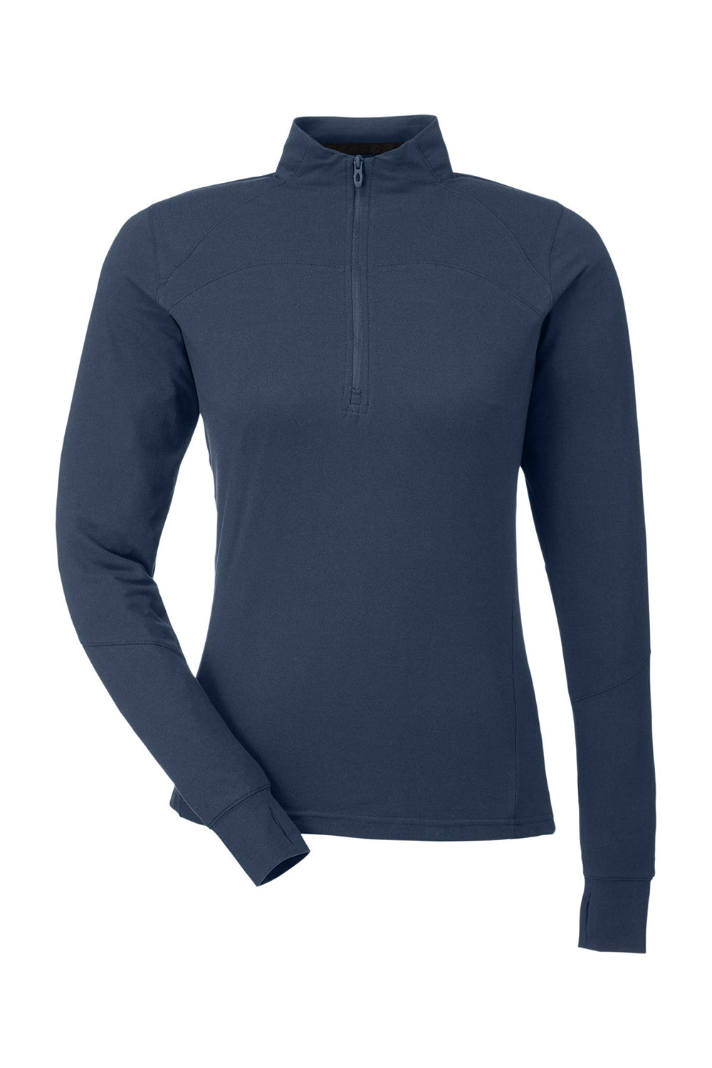 Spyder S17917 Womens Spyre UPF 40+ 1/4 Zip Sweatshirt Frontier Blue Frost Flat Front