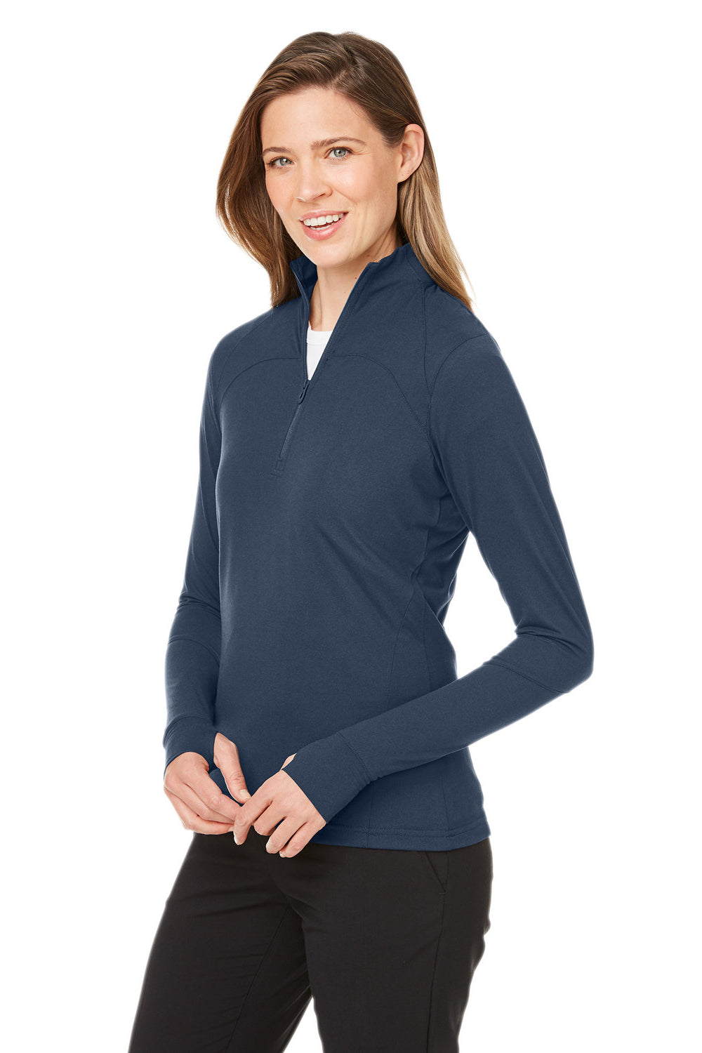 Spyder S17917 Womens Spyre UPF 40+ 1/4 Zip Sweatshirt Frontier Blue Frost Model 3q