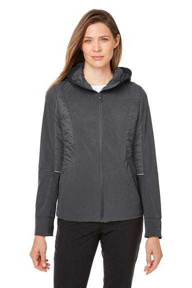 Spyder S17921 Womens Powerglyde Full Zip Hooded Jacket Polar Grey Model Front