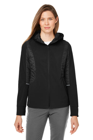 Spyder S17921 Womens Powerglyde Full Zip Hooded Jacket Black Model Front