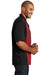 Port Authority S300 Mens Retro Easy Care Wrinkle Resistant Short Sleeve Button Down Camp Shirt Black/Red Model Side