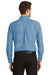 Port Authority S600/TLS600 Mens Denim Long Sleeve Button Down Shirt w/ Pocket Faded Blue Model Back