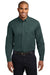 Port Authority S608/TLS608/S608ES Mens Easy Care Wrinkle Resistant Long Sleeve Button Down Shirt w/ Pocket Dark Green Model Front