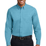 Port Authority Mens Easy Care Wrinkle Resistant Long Sleeve Button Down Shirt w/ Pocket - Maui Blue - Closeout