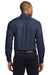 Port Authority S608/TLS608/S608ES Mens Easy Care Wrinkle Resistant Long Sleeve Button Down Shirt w/ Pocket Navy Blue Model Back