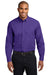 Port Authority S608/TLS608/S608ES Mens Easy Care Wrinkle Resistant Long Sleeve Button Down Shirt w/ Pocket Purple Model Front